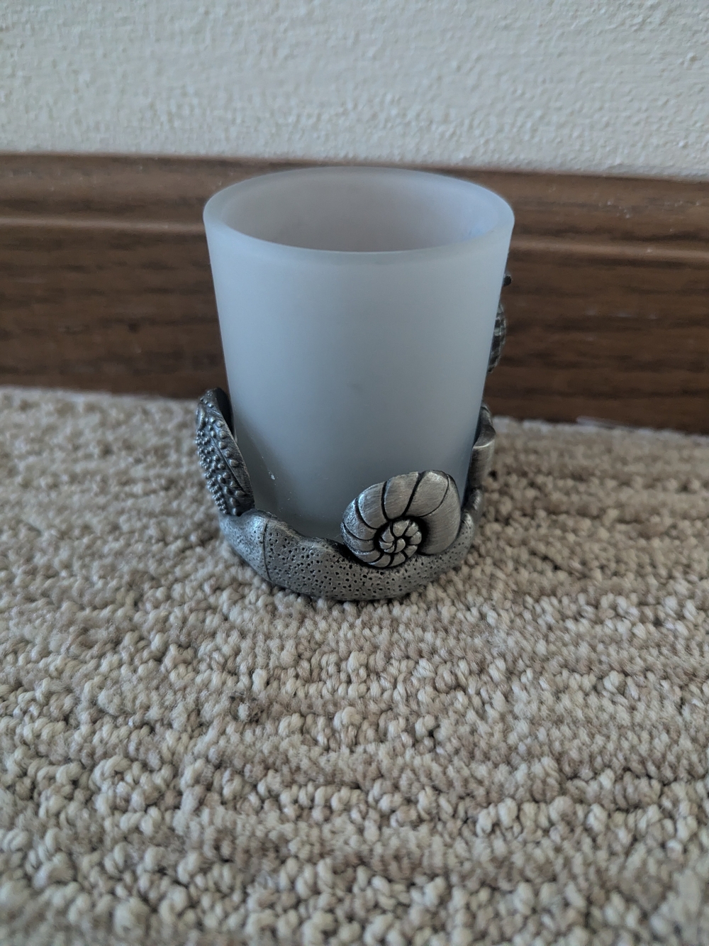 Yankee Candle Silver Nautical Shell Votive Holder with Frosted Glass